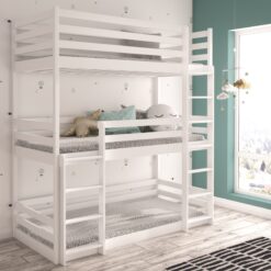 TEDRO háromszemélyes emeletes ágy matraccal 180x80