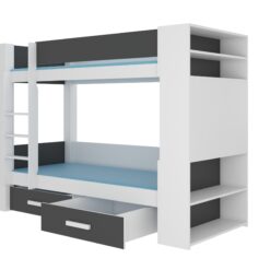 Emeletes ágy Két személyes emeletes ágy matracokkal GARET 200x90 - Fehér Fehér