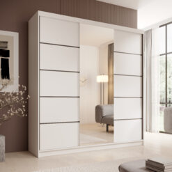 Tolóajtós gardrób Sonic tükrös tolóajtós szekrény 200 - Fehér Fehér