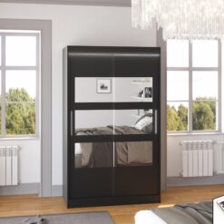 Tükörrel és LED világítással ellátott tolóajtós szekrény KOLORADO 120