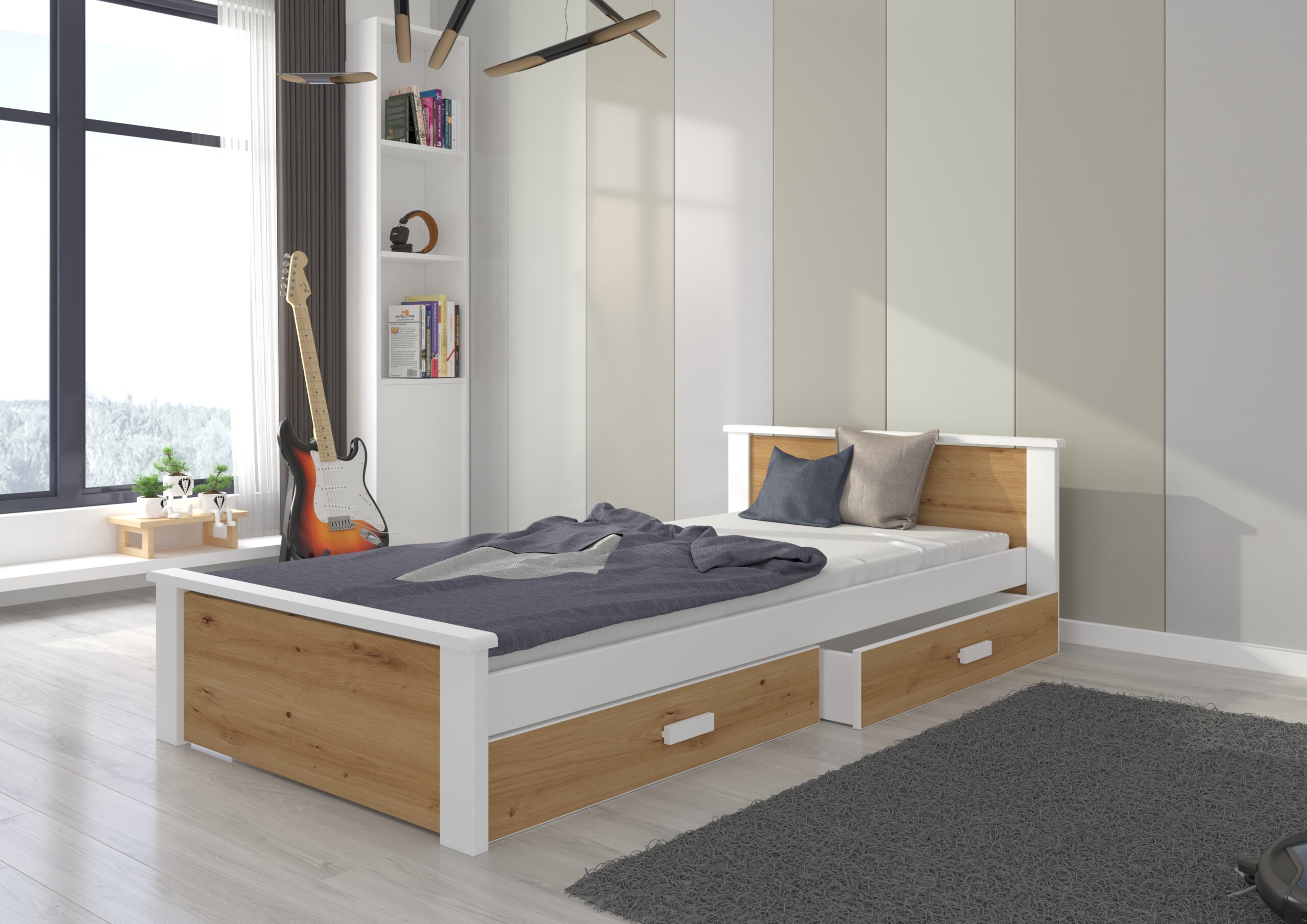 Ifjúsági ágy Ágy ALDEX 180x80 - Fehér Ágy ALDEX 180x80