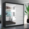Tolóajtós gardrób Tükrös tolóajtós szekrény OLIVER 200 - Fekete Üveges tolóajtós szekrény OLIVER 200