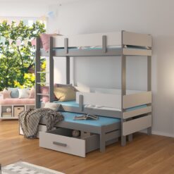 Háromszemélyes emeletes ágy matracokkal ETAPO 180x80