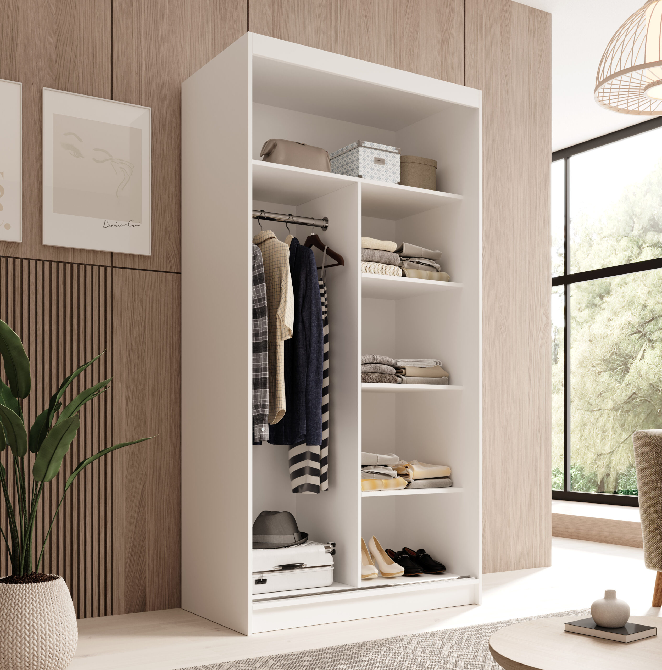 Tolóajtós gardrób Tolóajtós szekrény Laurencja 100 - Fehér Tolóajtós gardrób Tolóajtós szekrény Laurencja 100 - Fehér - Image 3