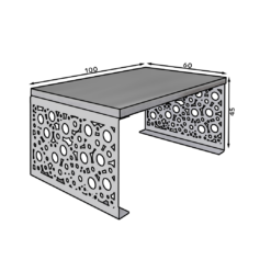 dohányzóasztal RINA 100x60 - Fehér