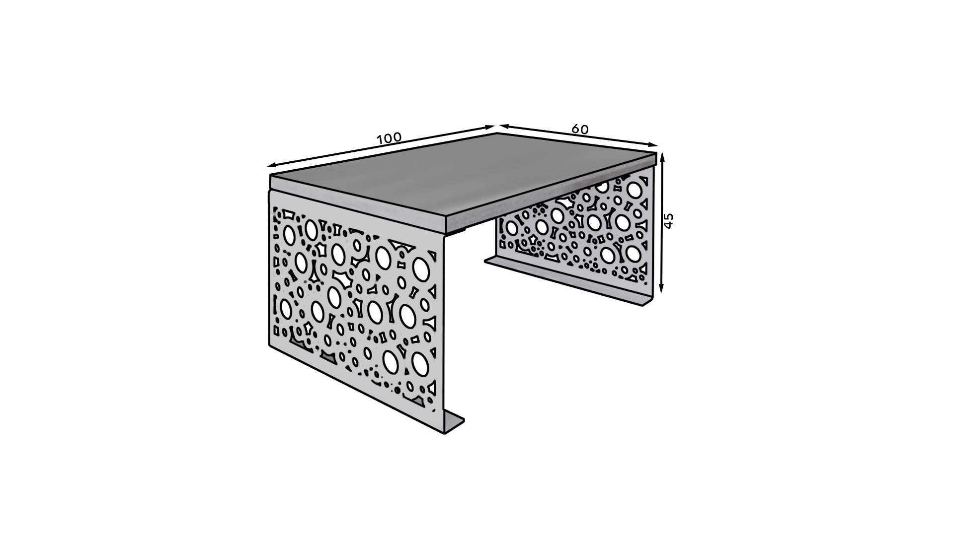dohányzóasztal RINA 100x60 - Fekete dohányzóasztal RINA 100x60 - Fekete - Image 3