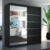 Tolóajtós gardrób Tükrös tolóajtós szekrény OLIVER 200 - Fekete Üveges tolóajtós szekrény OLIVER 200