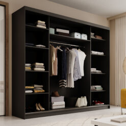 Tolóajtós gardrób Tolóajtós szekrény Andy 250 - Fekete