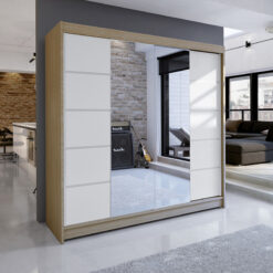 Tolóajtós gardrób Tükrös tolóajtós szekrény TRAVES 180 - Sonoma Sonoma
