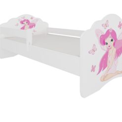 Gyerekágy Ágy matraccal és korláttal CASIMO GIRL WITH WINGS 140x70 - Fehér Fehér