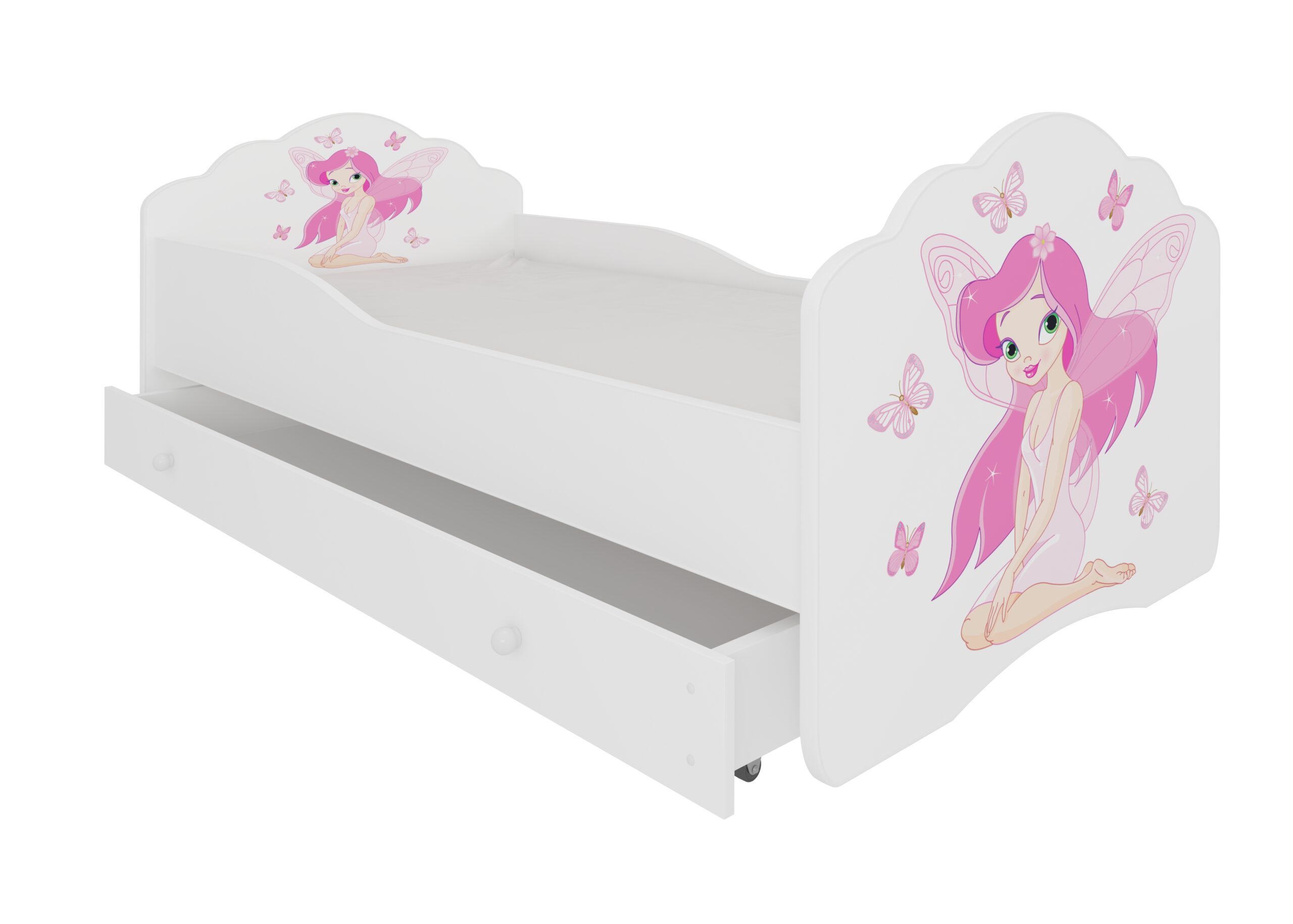 Gyerekágy Ágy matraccal és fiókkal CASIMO GIRL WITH WINGS 160x80 - Fehér Fehér