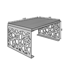 dohányzóasztal SEMARA 100x60 - Fehér