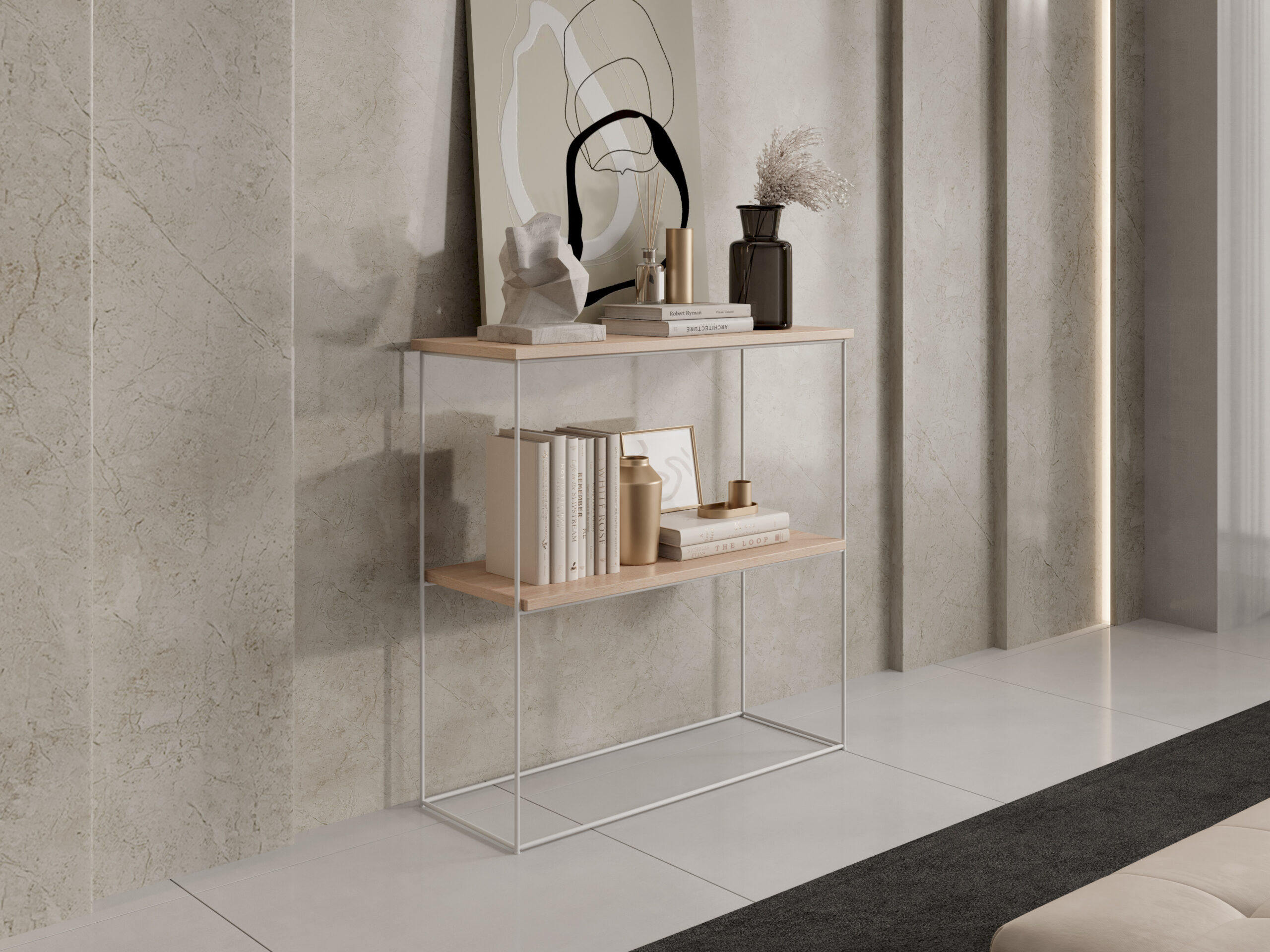 TONI konzol asztalka - Fehér Fehér