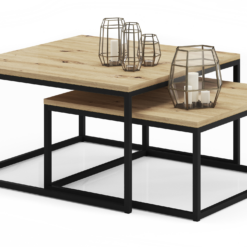 KAMA 2 az 1-ben dohányzóasztal - Fekete Fekete