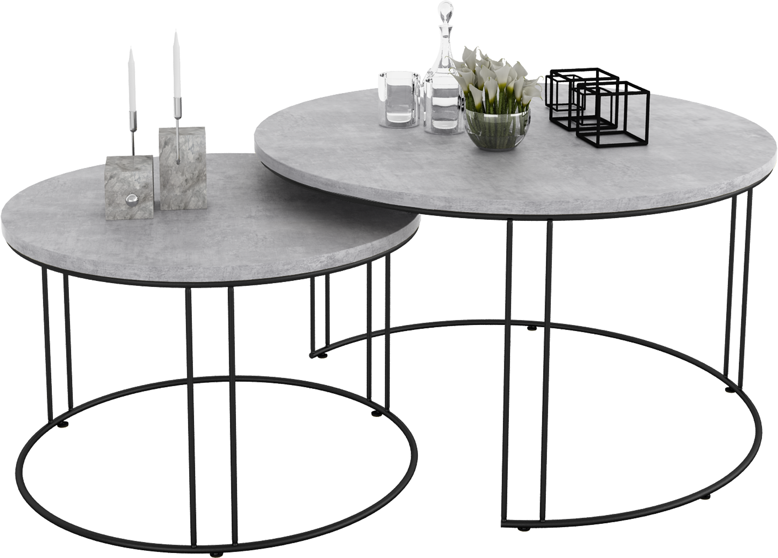 ETTA 2 az 1-ben dohányzóasztal - Fekete Fekete