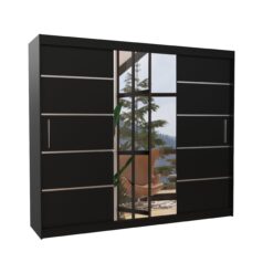 Tolóajtós gardrób Tükrös tolóajtós szekrény SALTO 250 - Fekete