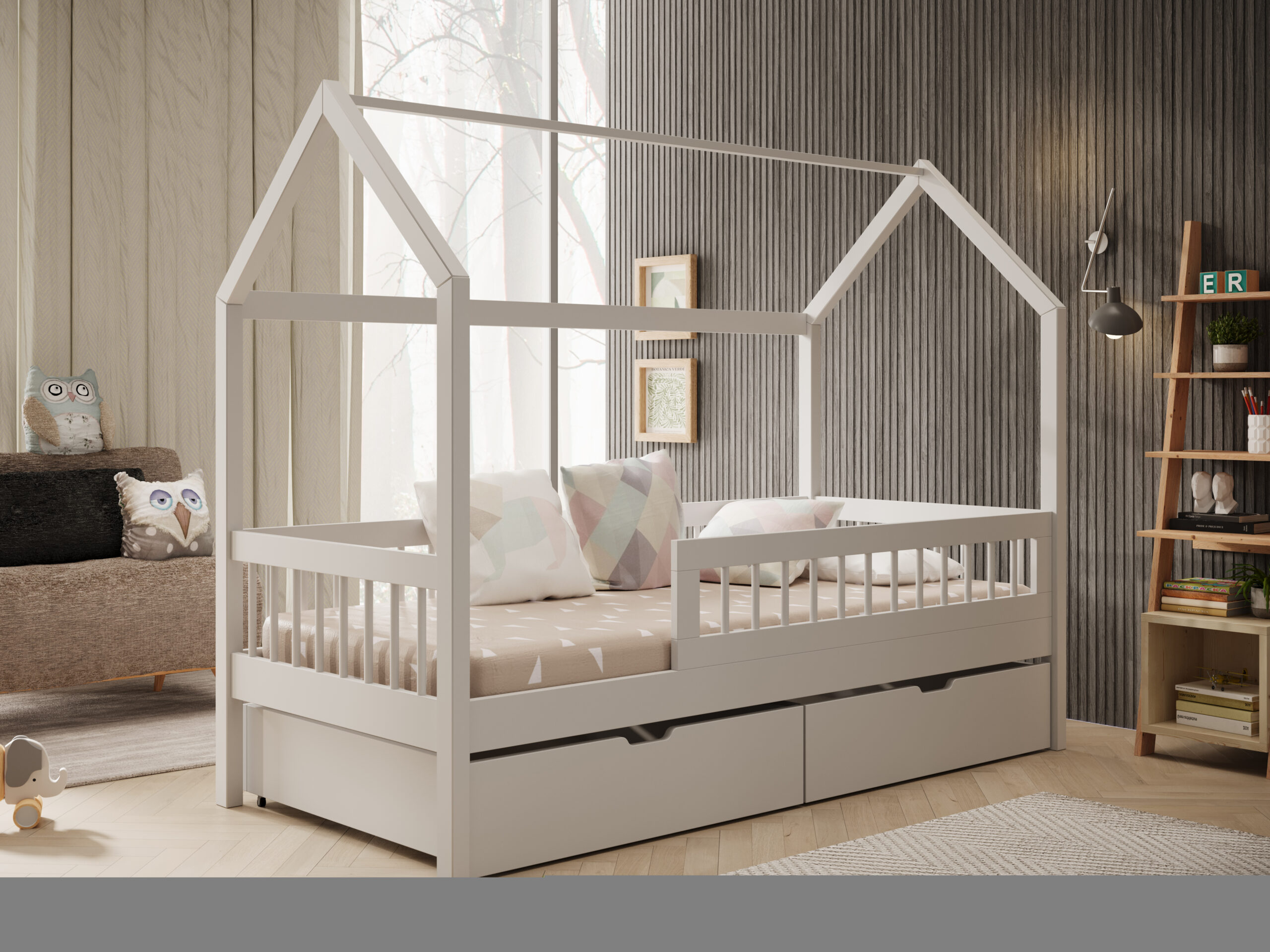 Gyermekágy Galicja házikó ágy matraccal - Fehér Fehér