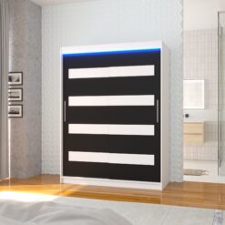 Lacobelell és LED világítással ellátott tolóajtós szekrény MARTINEZ 150