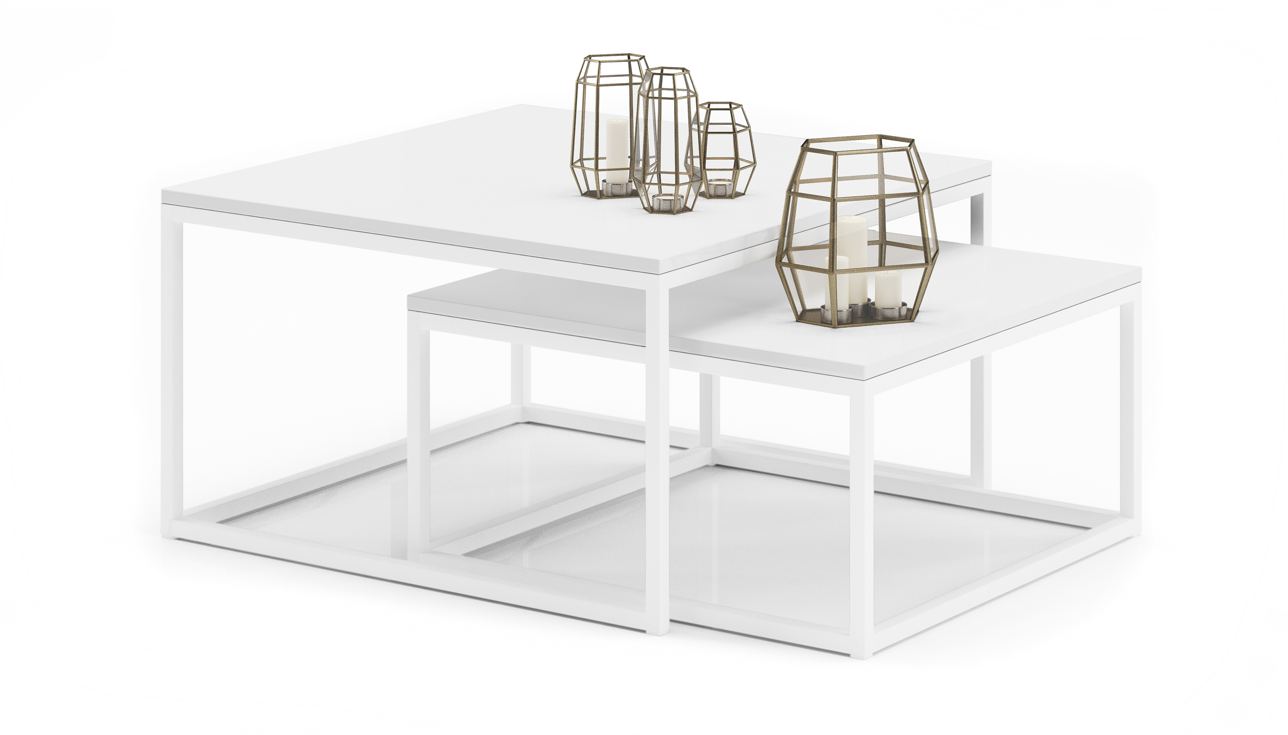 KAMA 2 az 1-ben dohányzóasztal - Fehér Fehér