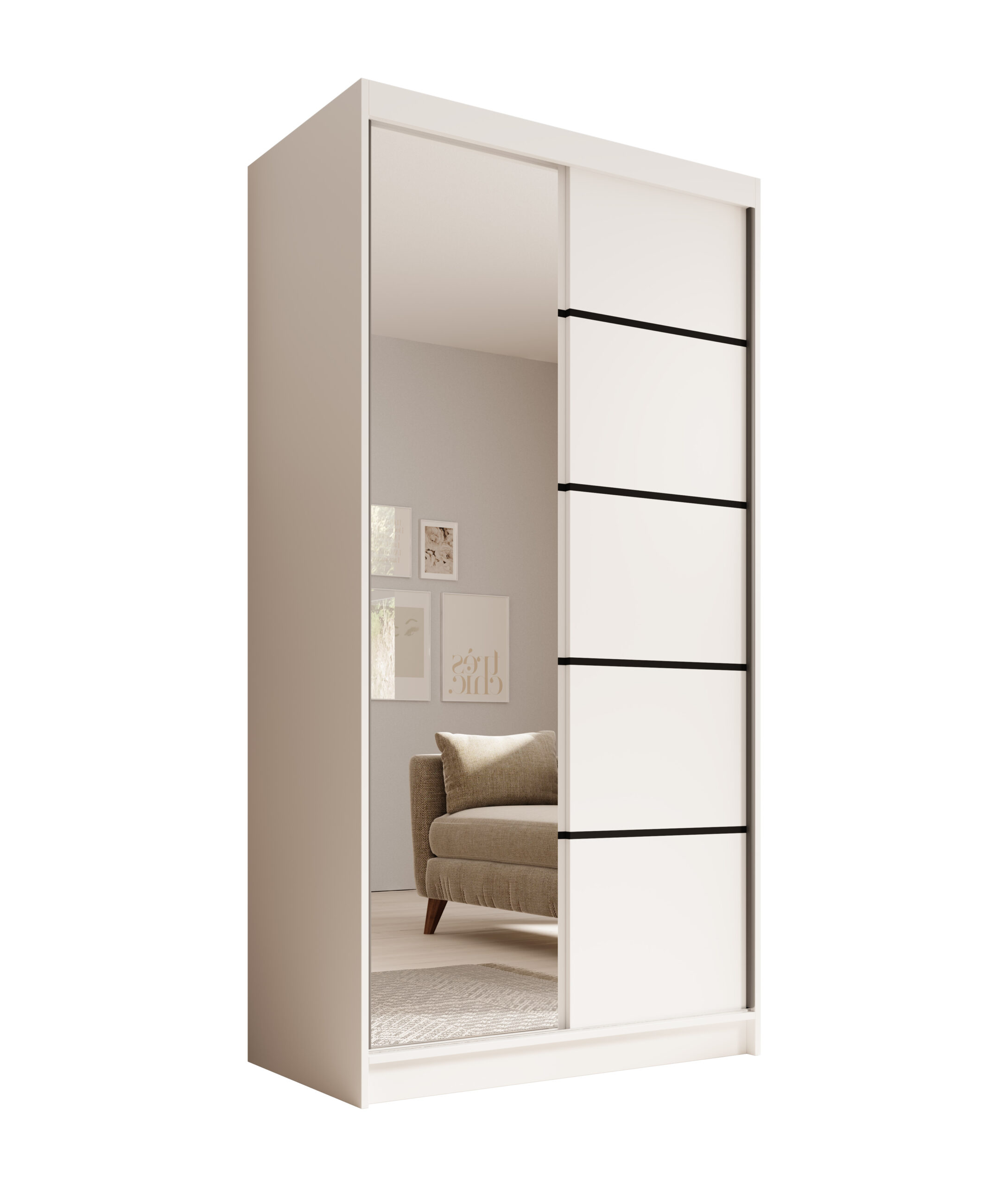 Tolóajtós gardrób Tolóajtós szekrény Laurencja 100 - Fehér Tolóajtós szekrény Laurencja 100