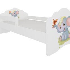 Gyerekágy Ágy matraccal és korláttal CASIMO ELEPHANT 160x80 - Fehér Fehér