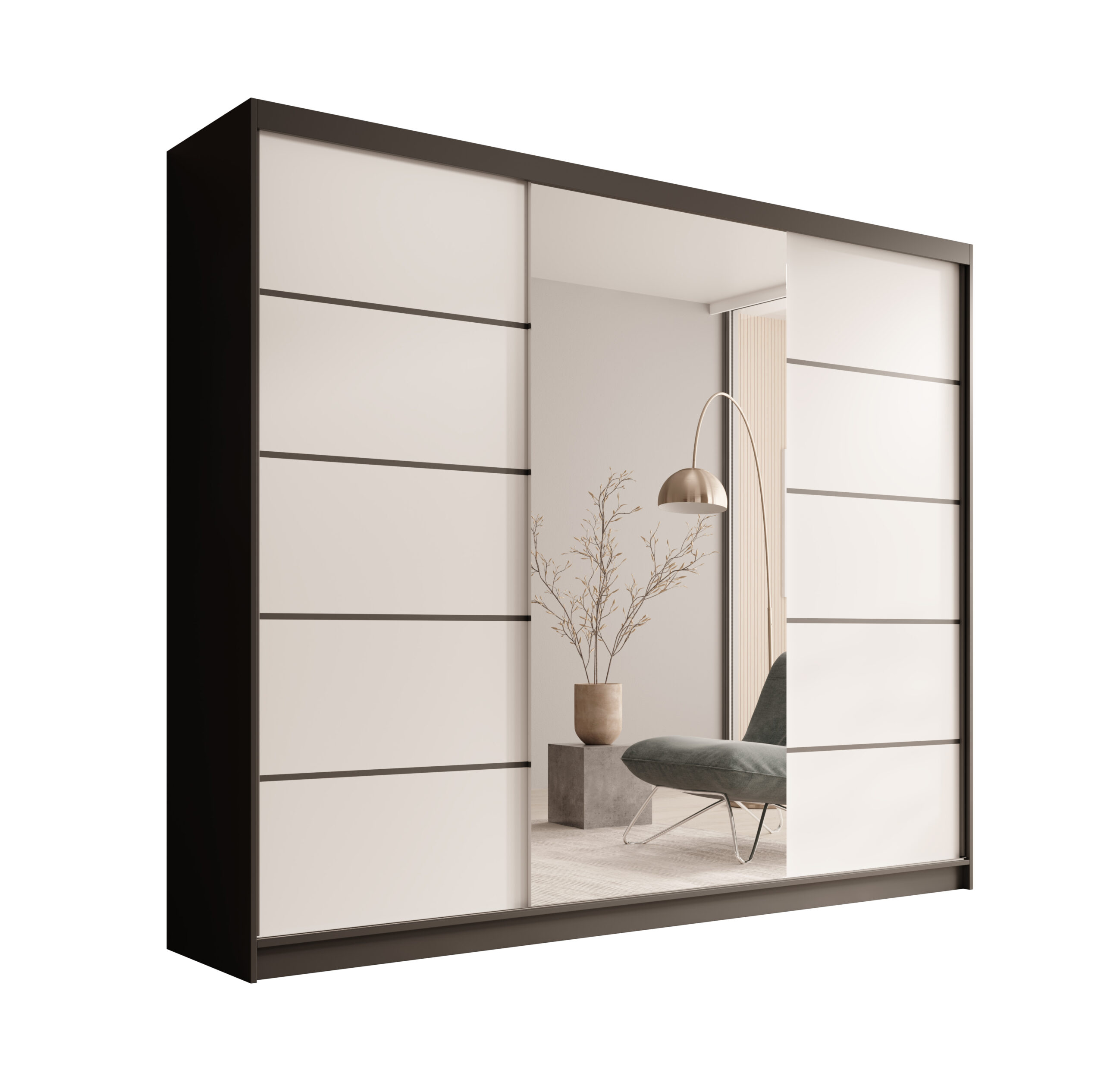 Tolóajtós gardrób Tolóajtós szekrény Etna 250 - Fekete Tolóajtós szekrény Etna 250