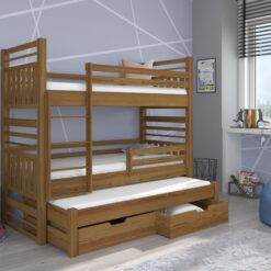 Háromszintes emeletes ágy matraccal HIPPO 200x90