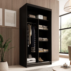 Tolóajtós gardrób Tolóajtós szekrény Laurencja 100 - Fekete