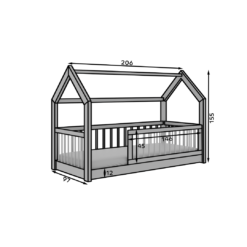 Gyermekágy Graja kunyhó ágy - Fenyő