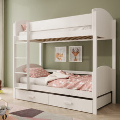 Gyerekágy Gyerek emeletes ágy Jori 180x80 matraccal - Fehér Fehér