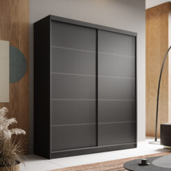 Tolóajtós gardrób Tolóajtós szekrény Hannah 180 - Fekete Fekete