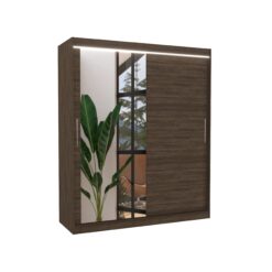 Tolóajtós gardrób Tolóajtós szekrény tükörrel és LED világítással TOM 180 - Csoki Csoki