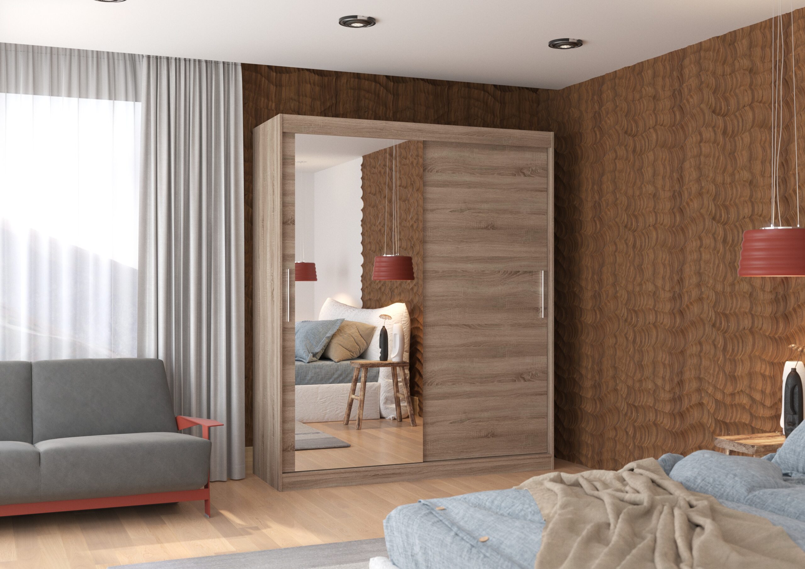 Tolóajtós gardrób Tolóajtós szekrény TOM 180 - Trüffel Tolóajtós szekrény TOM 180