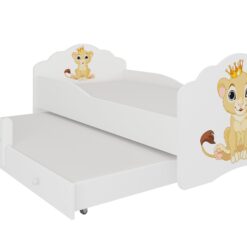 Gyerekágy Kétszemélyes ágy matracokkal CASIMO II LION 160x80 - Fehér Fehér