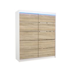 Tolóajtós gardrób LED világítással ellátott tolóajtós szekrény SPECTRA 180 - Fehér Fehér