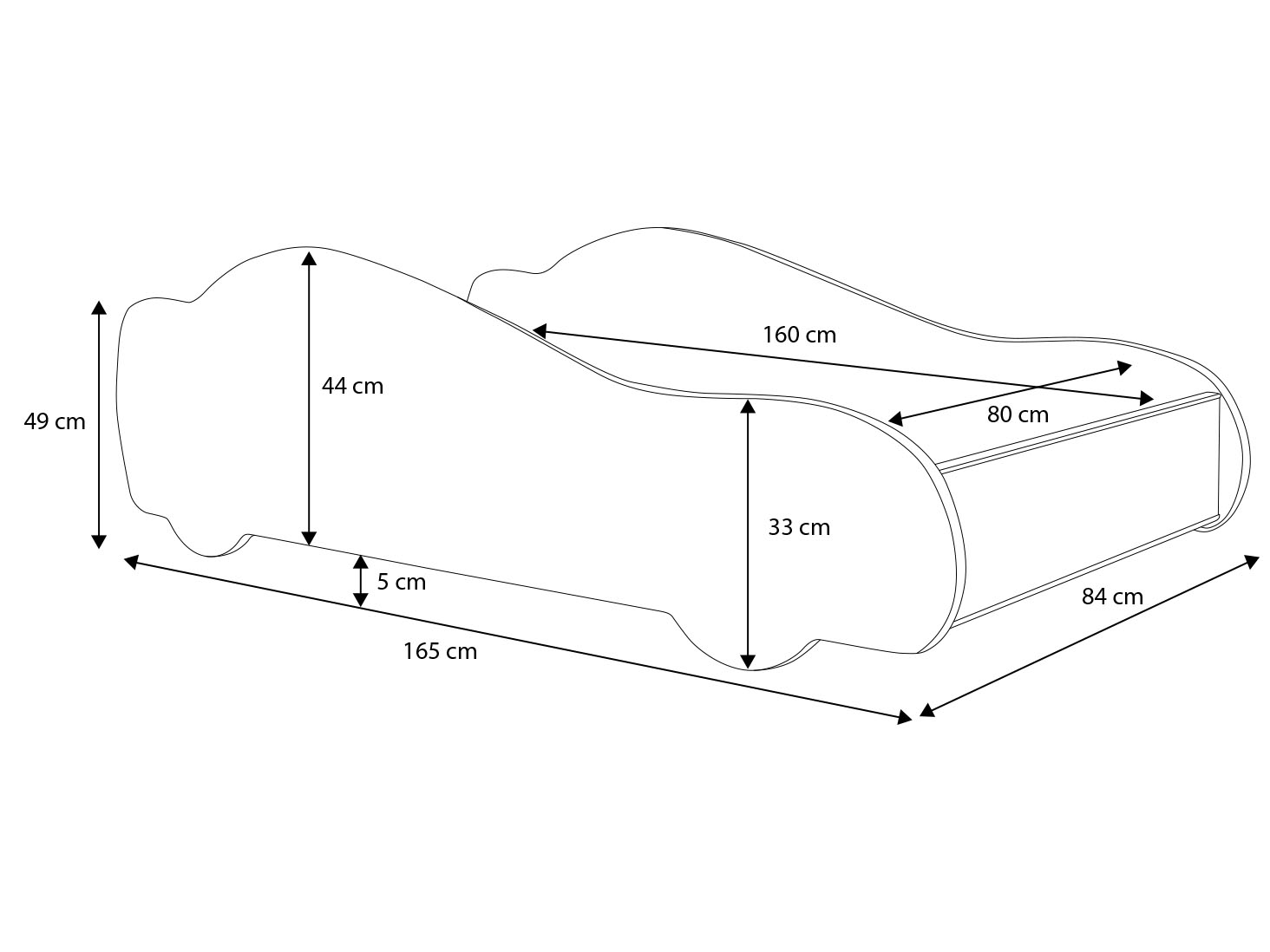 Gyerekágy LED BATCAR matraccal és világítással 160x80 ágy - Kék Gyerekágy LED BATCAR matraccal és világítással 160x80 ágy - Kék - Image 4