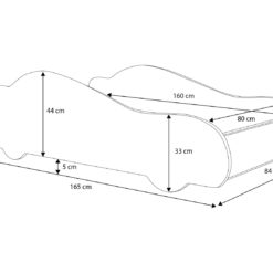 Gyerekágy BATCAR matraccal 160x80 ágy - Kék