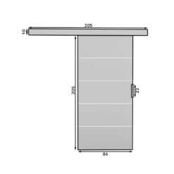 Fali tolóajtó BIELLA 86 - Szürke