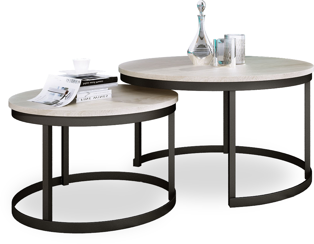 OKIN 2 az 1-ben dohányzóasztal - Fekete Fekete