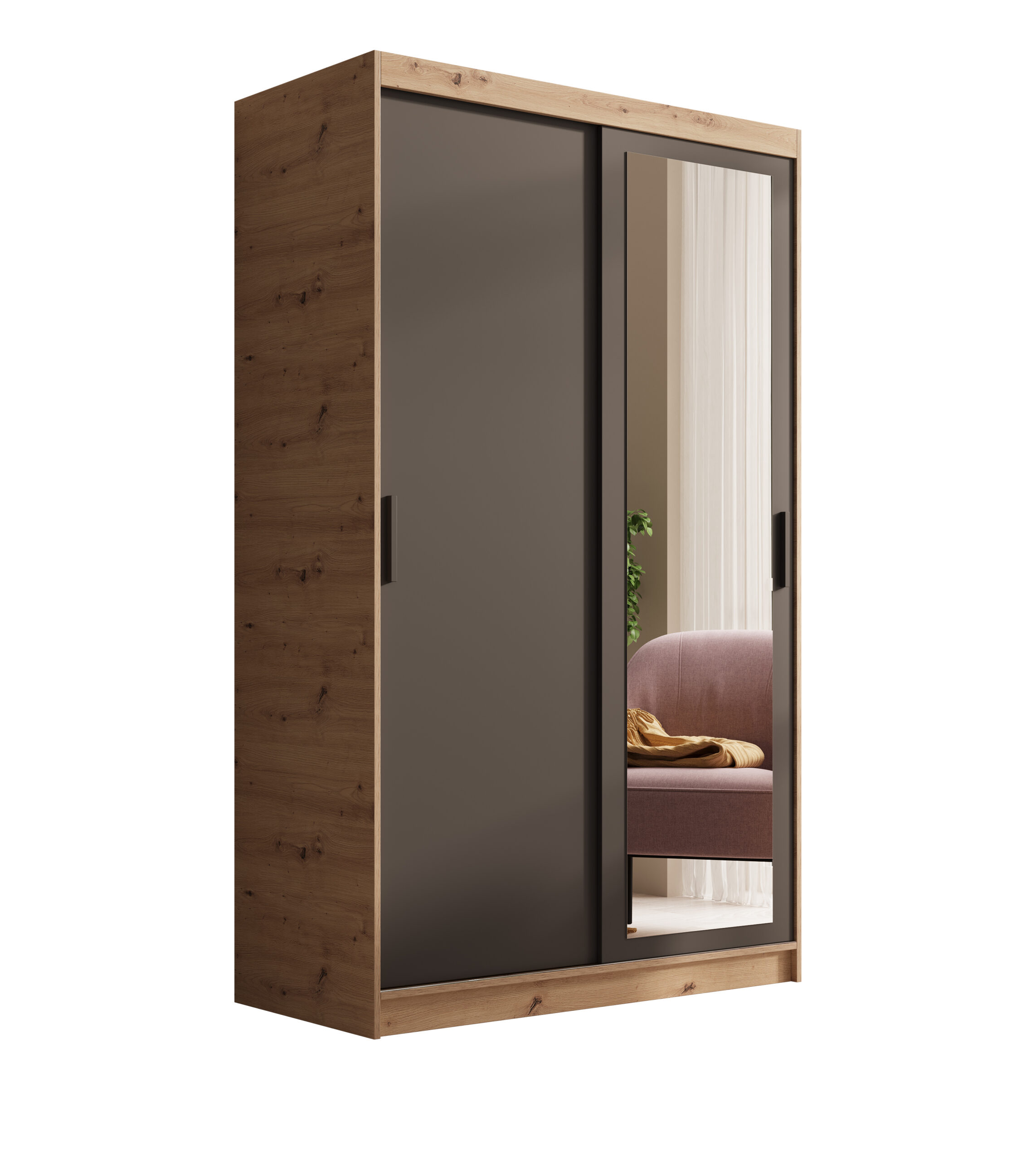 Tolóajtós gardrób Hailey 120 tükrös tolóajtós szekrény - Artisan Hailey 120 tükrös tolóajtós szekrény