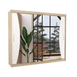 Tolóajtós gardrób Tükrös tolóajtós szekrény DIEGO 250 - Sonoma