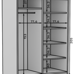 Tolóajtós gardrób DELIA 180 tolószekrény - Fehér