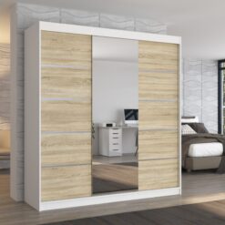 Biztonsági tükrös tolóajtós szekrény BERGEN 200