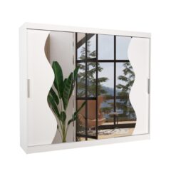 Tolóajtós gardrób Tükrös tolóajtós szekrény SHARON 250 - Fehér