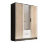 Gardrób Neri 150 ajtós szekrény tükrökkel - Fekete Neri 150 billenő szekrény tükrökkel