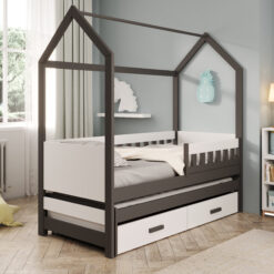 Gyermekágy Jaspis házikó ágy matraccal - Graphit Graphit