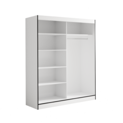 Tolóajtós gardrób Tolóajtós szekrény tükrökkel OSGAR 180 - Fehér