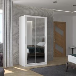 Biztonsági tükrös tolóajtós szekrény NEVIO 100