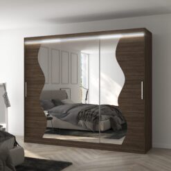 LED tükrös tolóajtós szekrény SHARON 250