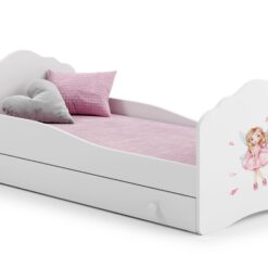 Gyerekágy Ágy matraccal és fiókkal CASIMO GIRL WITH WINGS 160x80 - Fehér Fehér